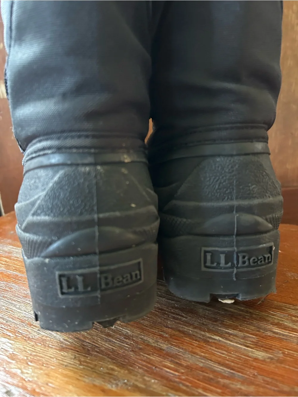 L.L. Bean Kids' Black Waterproof Winter Boots with Drawstring Top